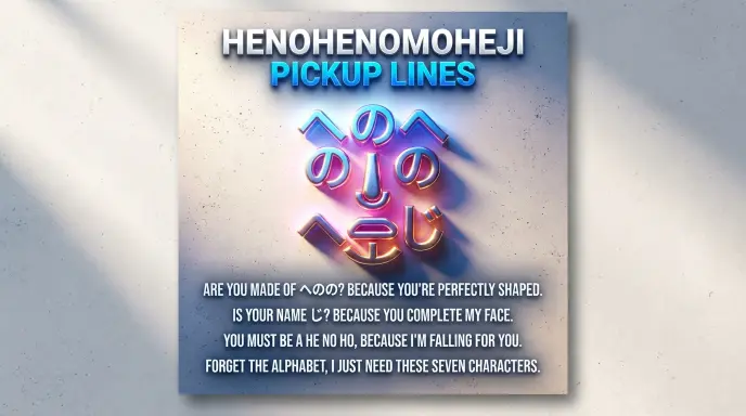 Henohenomoheji Pickup Lines for Texting