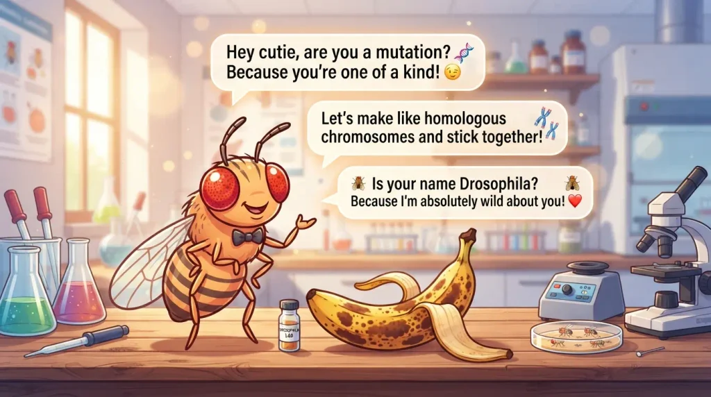 Clever Drosophila Pickup Lines